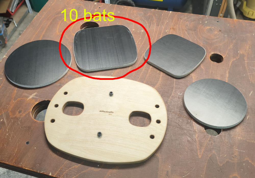 Set Pottery Bat System BS1 with 10 Square Bats Inserts 19cm For Vases, Pots, Plates, Bowls