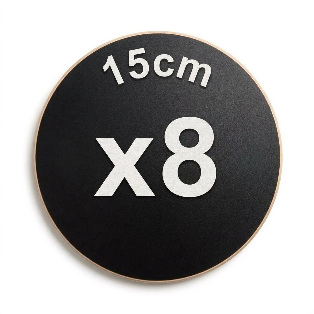Set 8 insertos de 15cm madera con resina negra, para piezas pequeñas 
