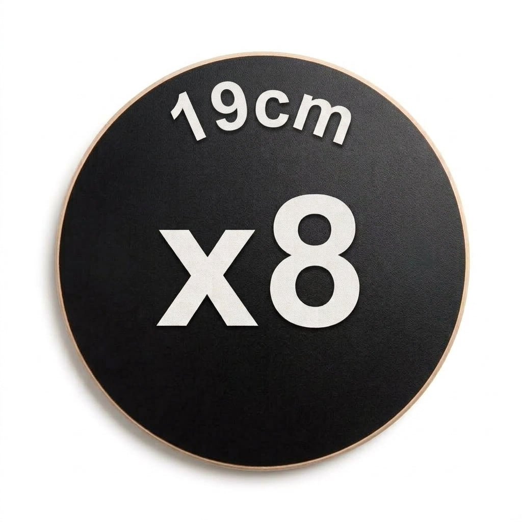 Set 8 Insertos de madera de 19cm Resina Negra para piezas medianas