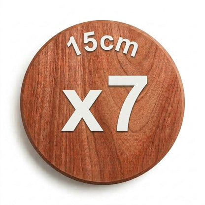 Sistema de Platos de Madera de 15cm para Cerámica BS1 con 8 Insertos - Para Tazas, Bowls y Piezas Pequeñas